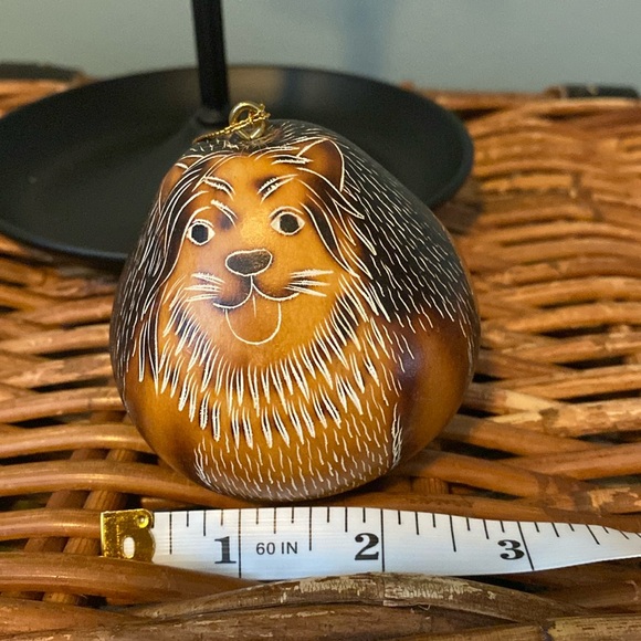 Lucuma Designs Handmade Hand Carved in Peru Dog Gourd Ornament New - Picture 3 of 7